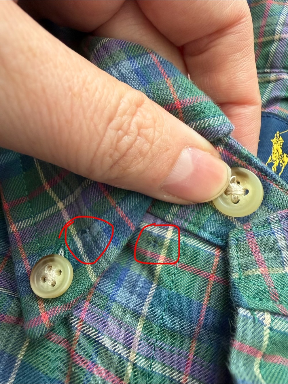 RALPH LAUREN L Purple & Green Plaid Button-Down Men's Shirt - Picture 11 of 11